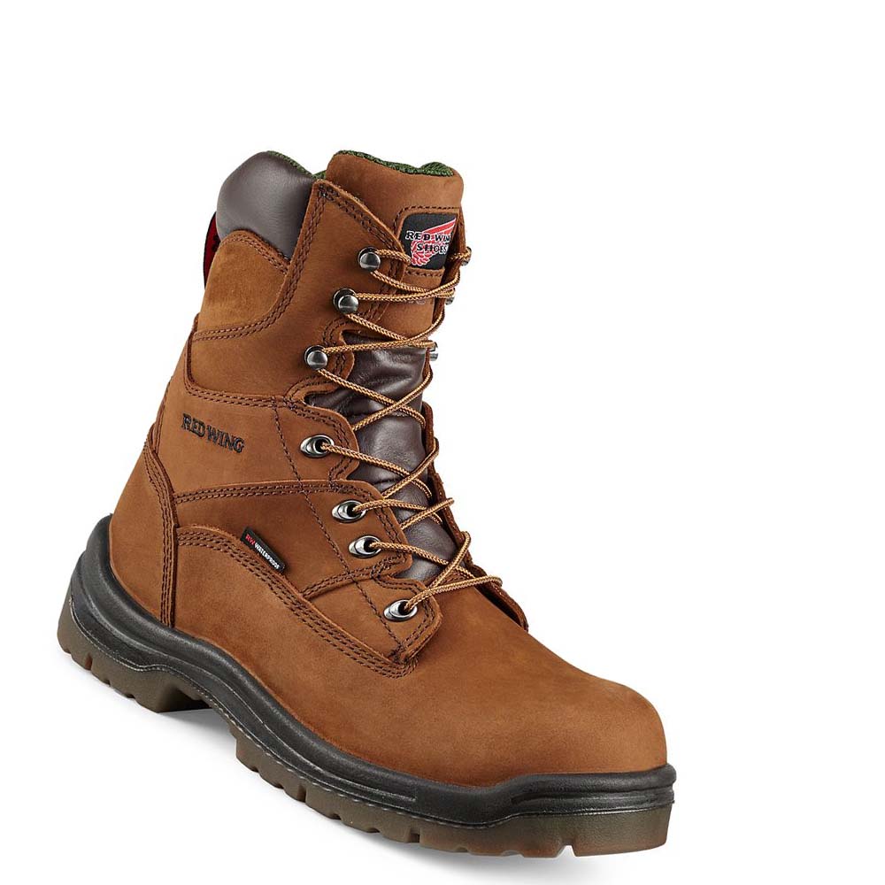 Red Wing King Toe® 8-inch Insulated, Safety Toe Men\'s Waterproof Boots Brown | ZA 352NWY